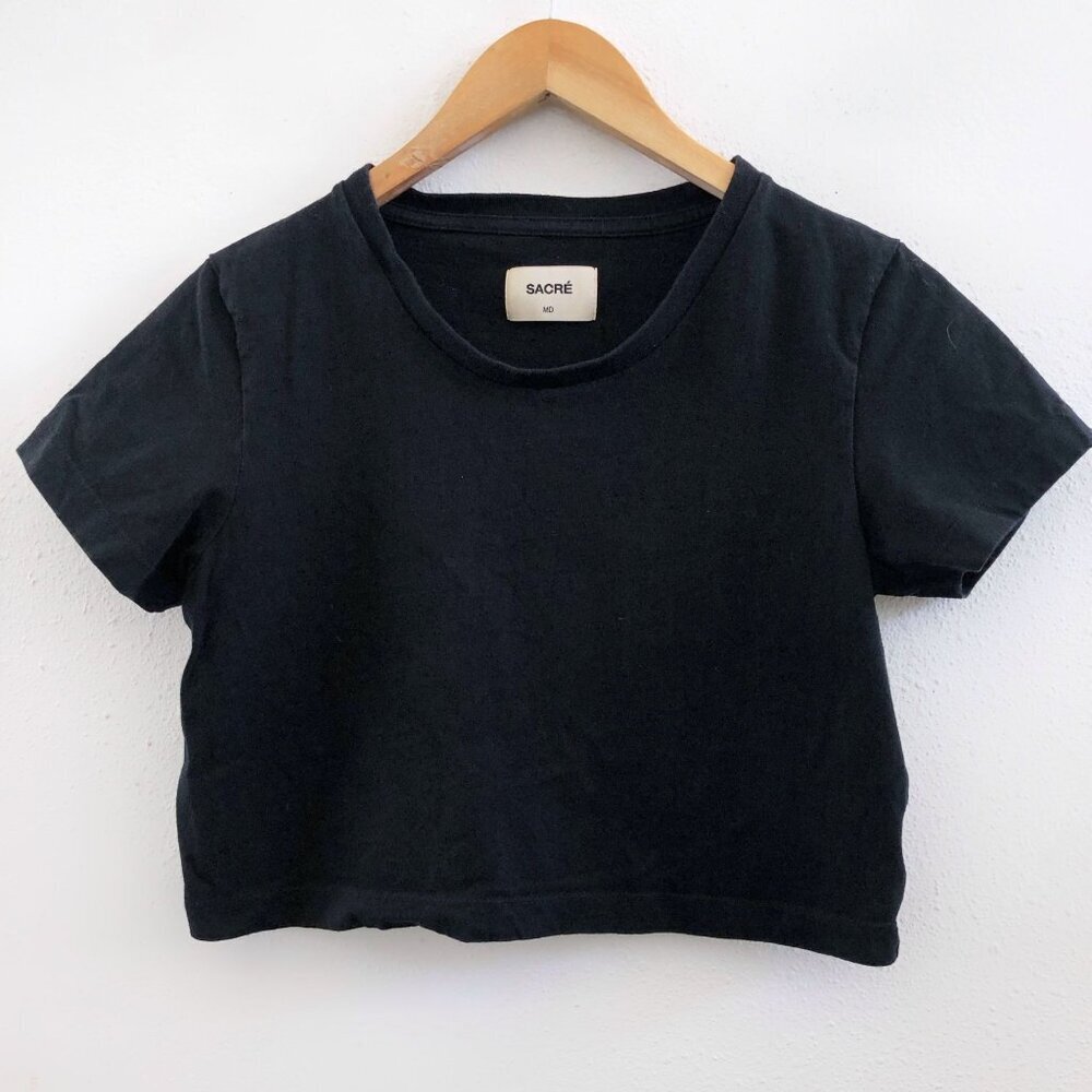 SAVRE‎ Short Sleeves Crew Neck Crop T-Shirt Size Medium
